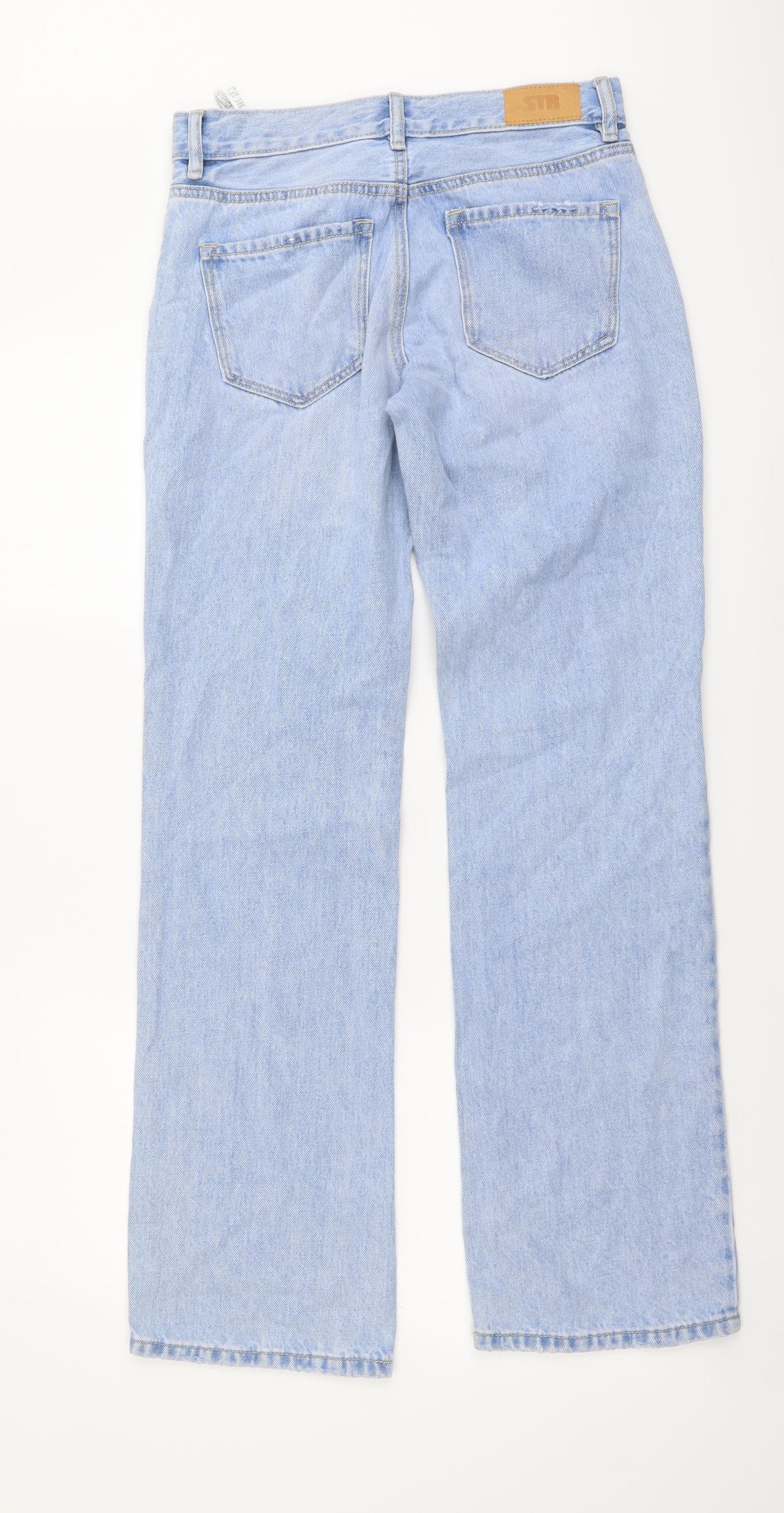 Womens UK Size 6 STR Regular Fit Flared Blue Jeans