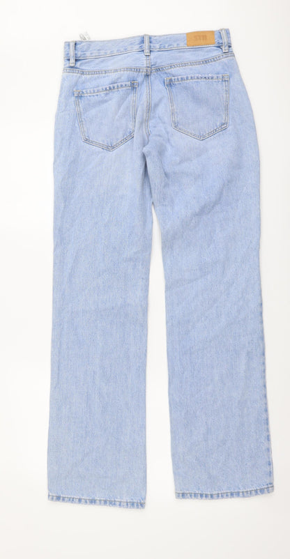 Womens UK Size 6 STR Regular Fit Flared Blue Jeans