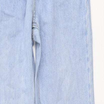 Womens UK Size 6 STR Regular Fit Flared Blue Jeans