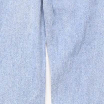 Womens UK Size 6 STR Regular Fit Flared Blue Jeans