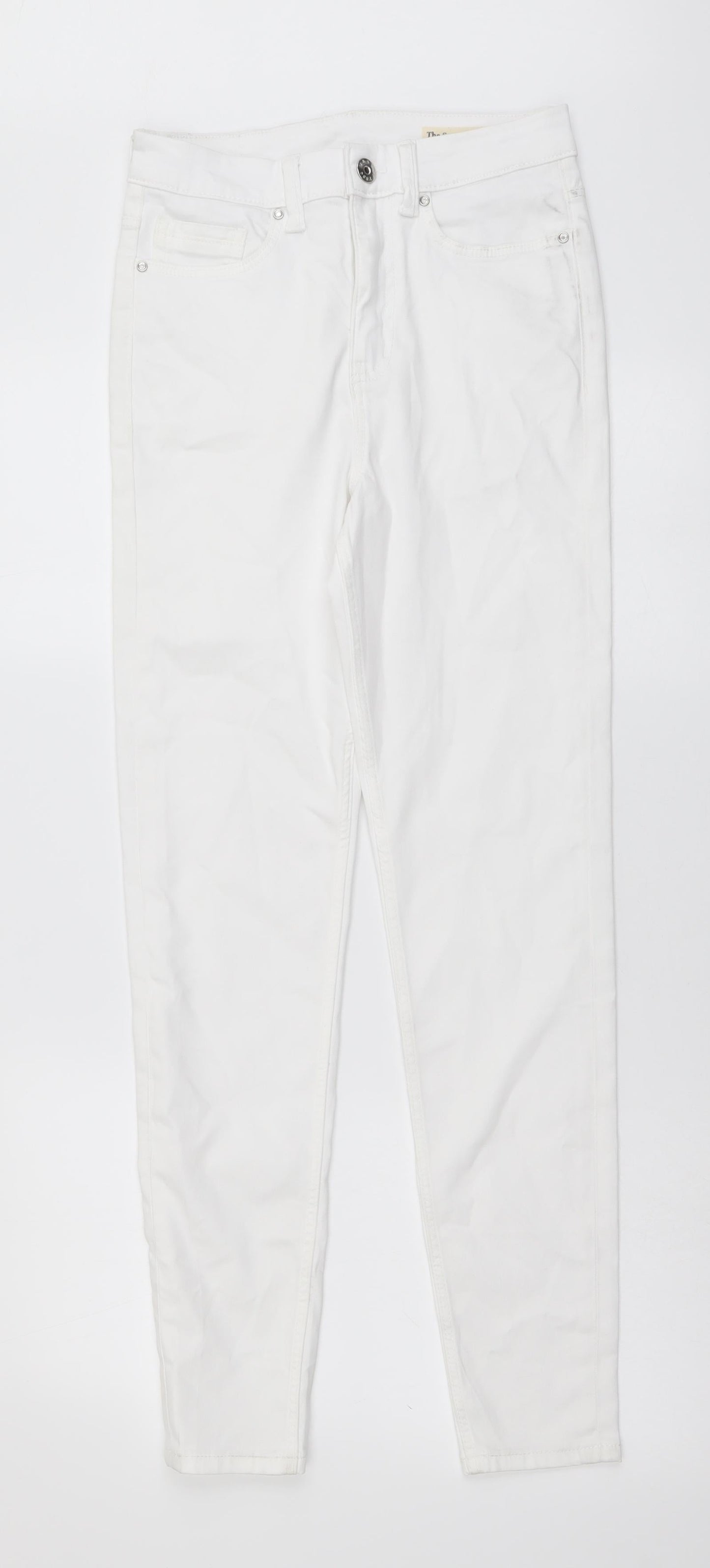 Womens UK Size 8 Marks and Spencer Regular Fit Skinny White Jeans
