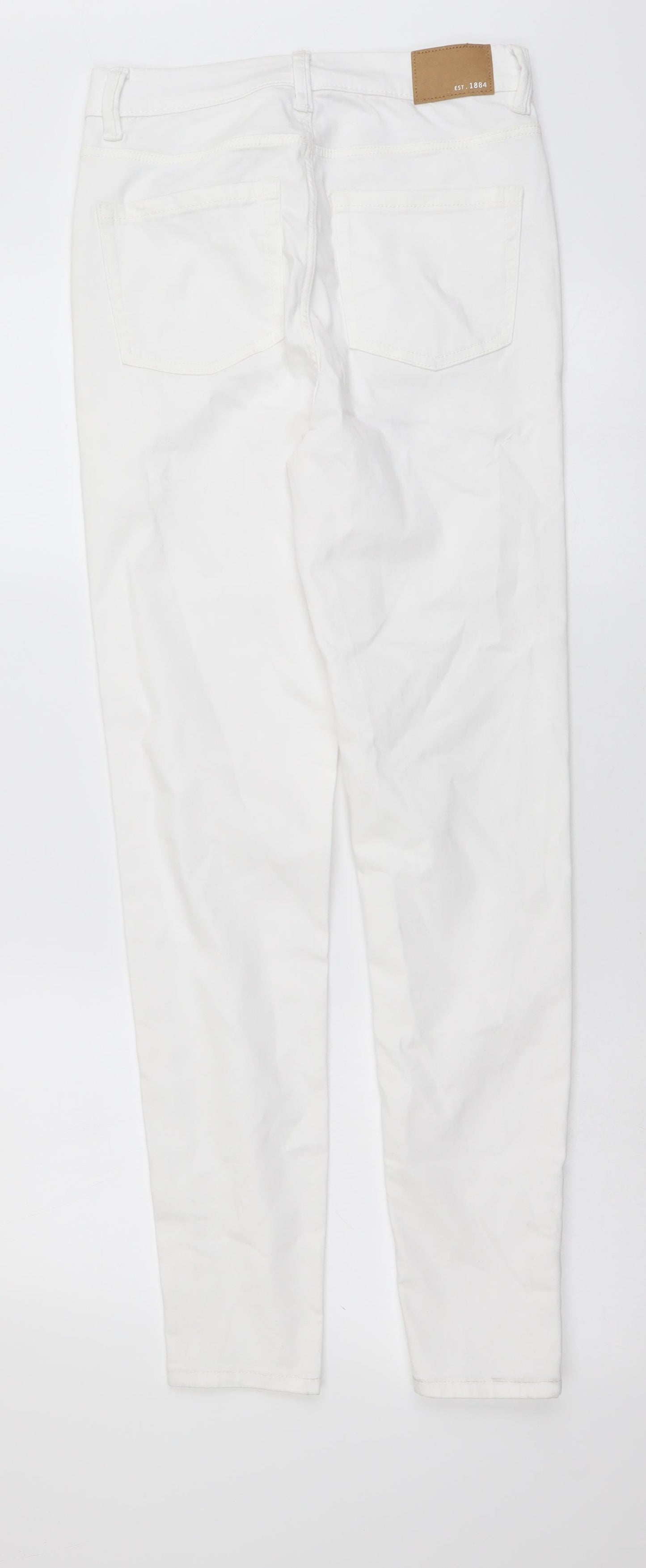 Womens UK Size 8 Marks and Spencer Regular Fit Skinny White Jeans
