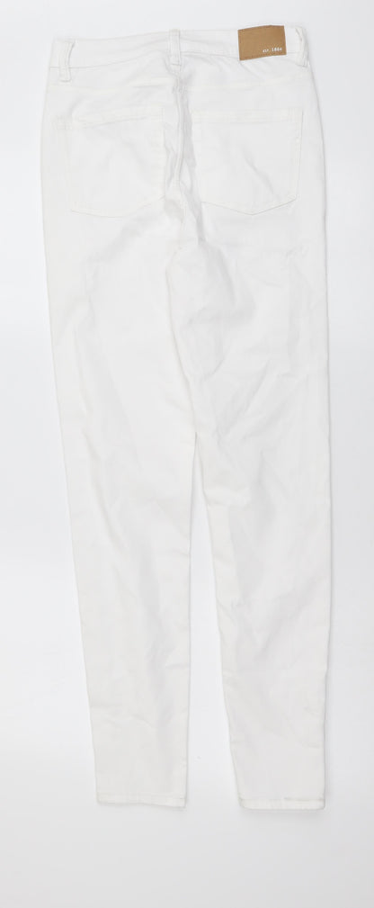 Womens UK Size 8 Marks and Spencer Regular Fit Skinny White Jeans