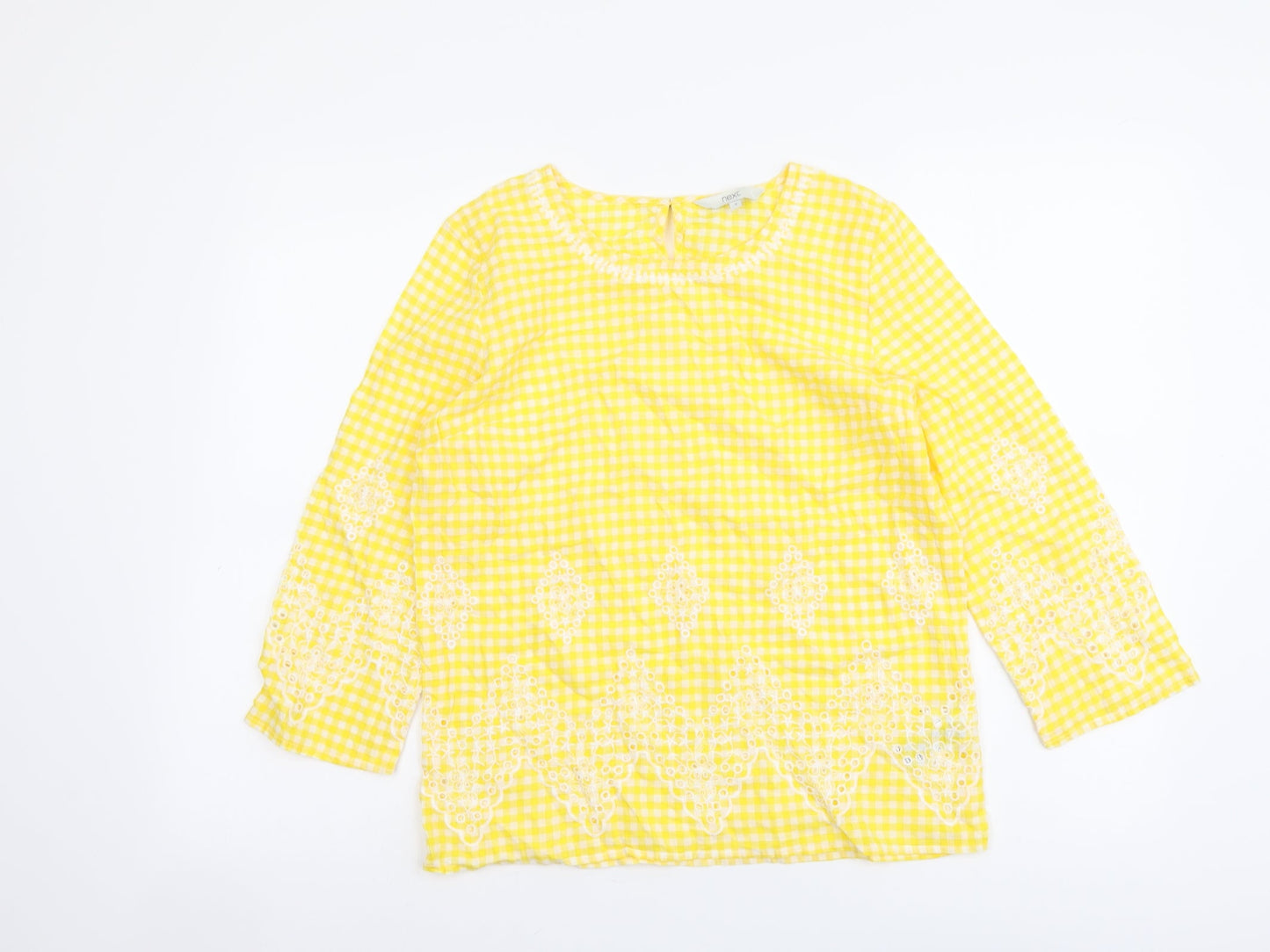 Womens UK Size 6 NEXT Yellow Basic Blouse