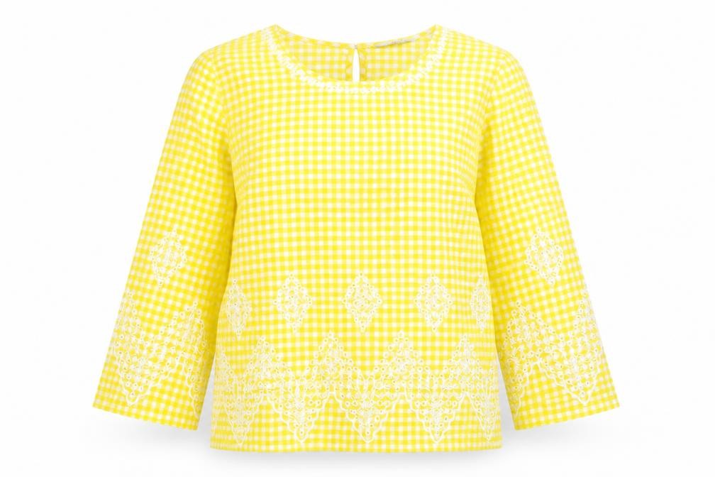 Womens UK Size 6 NEXT Yellow Basic Blouse