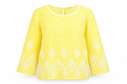 Womens UK Size 6 NEXT Yellow Basic Blouse