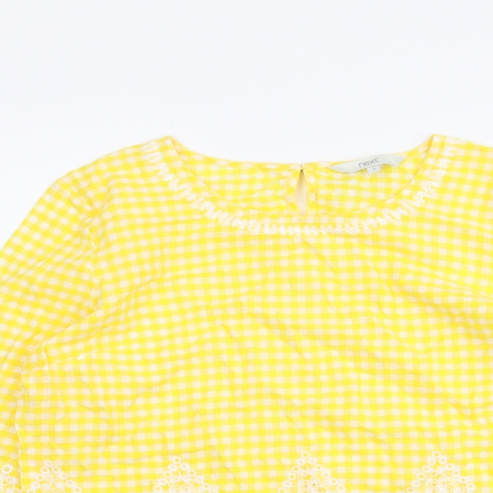 Womens UK Size 6 NEXT Yellow Basic Blouse