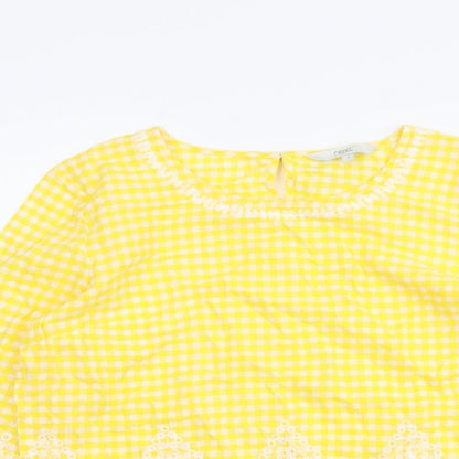Womens UK Size 6 NEXT Yellow Basic Blouse