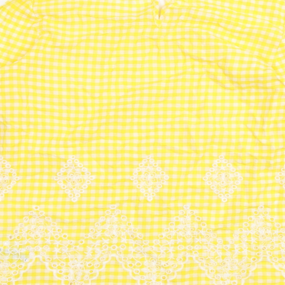 Womens UK Size 6 NEXT Yellow Basic Blouse