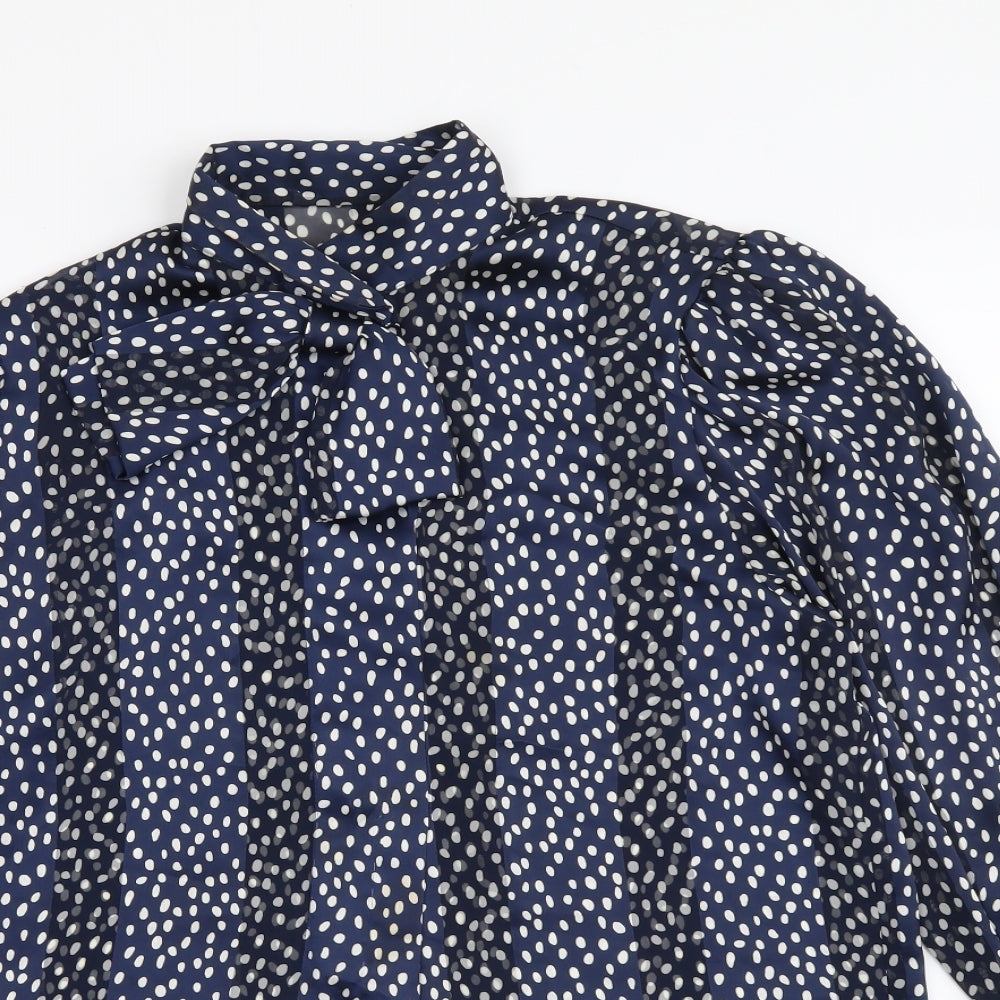 Womens UK Size 10 Marks and Spencer Blue Basic Button-Up
