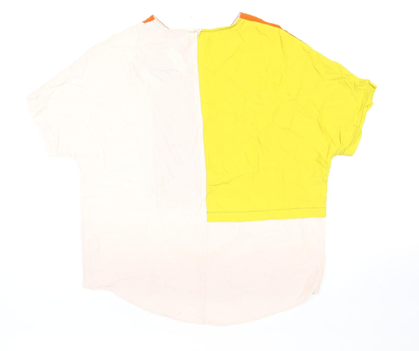 Womens UK Size 8 Topshop Yellow Basic T-Shirt