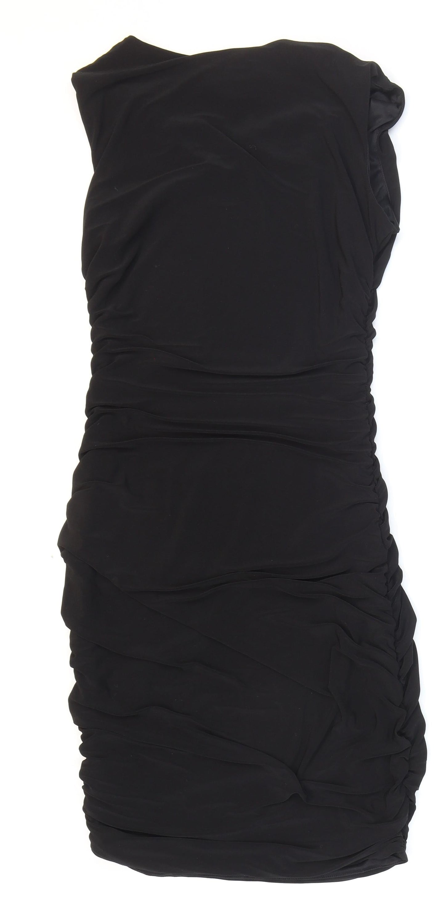 En Focus Studio Womens Black Polyester Bodycon Size 8 Scoop Neck Pullover