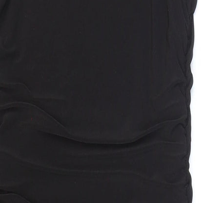 En Focus Studio Womens Black Polyester Bodycon Size 8 Scoop Neck Pullover