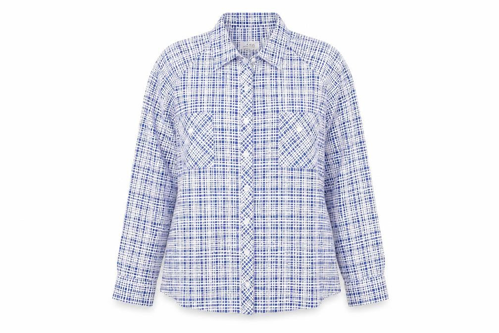 Womens UK Size XL D&Co. Blue Basic Button-Up