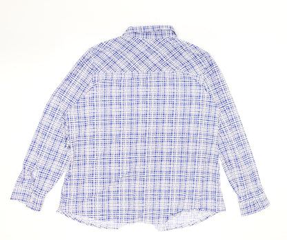 Womens UK Size XL D&Co. Blue Basic Button-Up