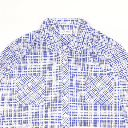 Womens UK Size XL D&Co. Blue Basic Button-Up