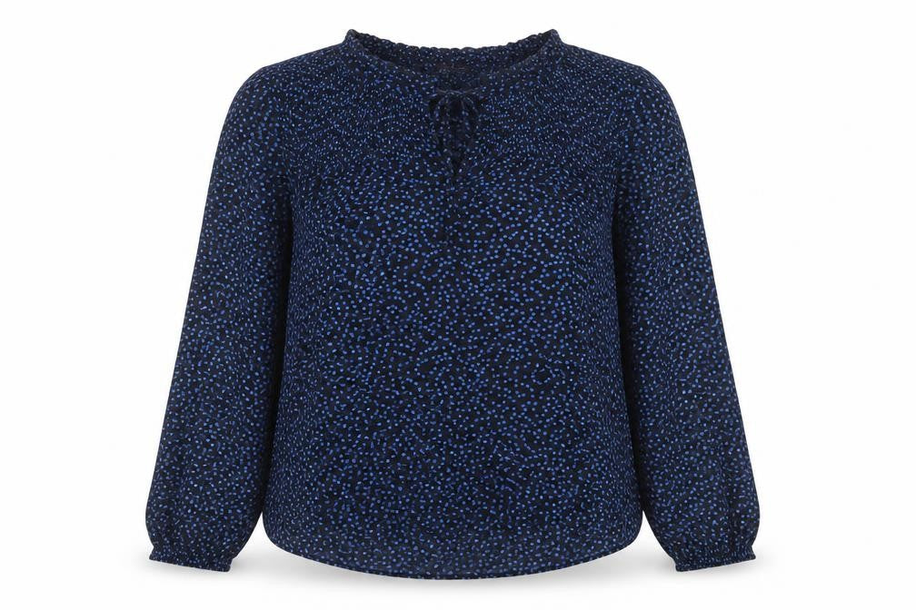 Marks and Spencer Womens Blue Polka Dot Viscose Basic Blouse Size 10 Collared
