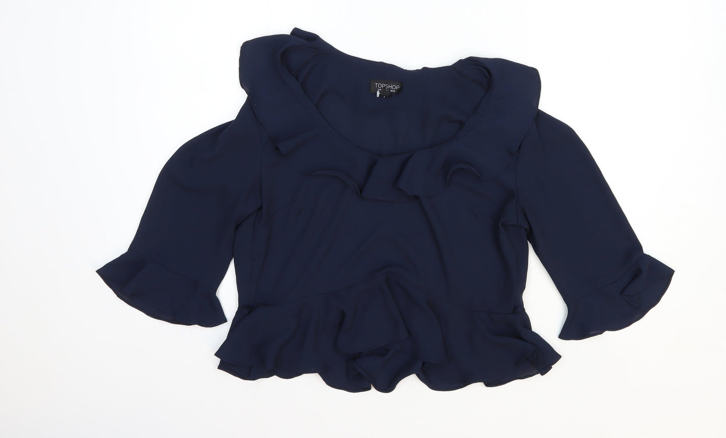 Womens UK Size 10 Topshop Blue Basic Blouse