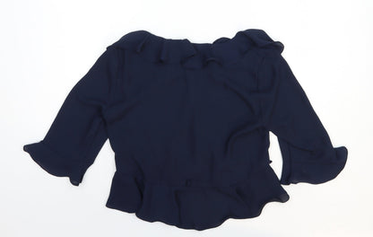 Womens UK Size 10 Topshop Blue Basic Blouse