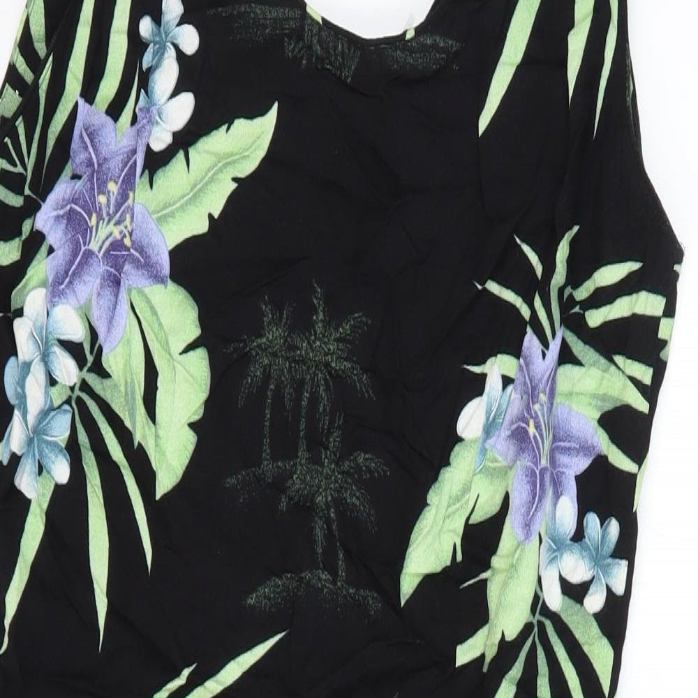 Bungalow Brand Womens Multicoloured Floral Polyester Pencil Dress Size 8 V-Neck Zip - Palm Tree Print