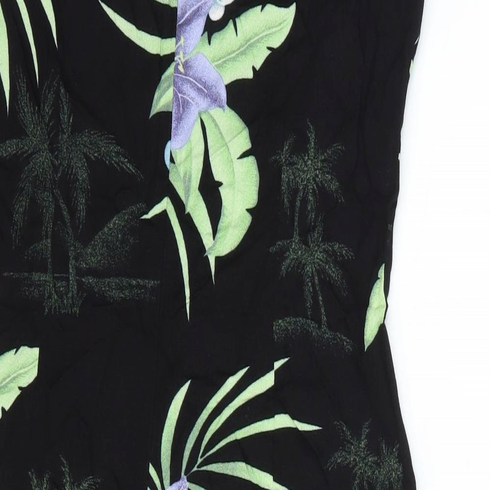 Bungalow Brand Womens Multicoloured Floral Polyester Pencil Dress Size 8 V-Neck Zip - Palm Tree Print