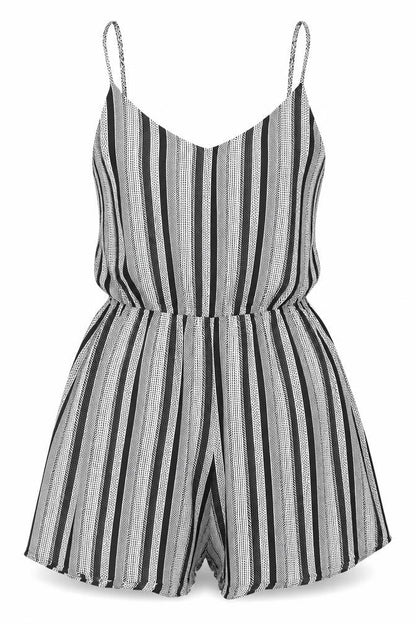 H&M Womens Black Geometric Viscose Romper One-Piece Size 6 L10 in Pullover