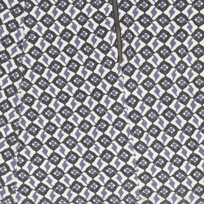 INDISKA Womens White Geometric Cotton A-Line Skirt Size L Zip