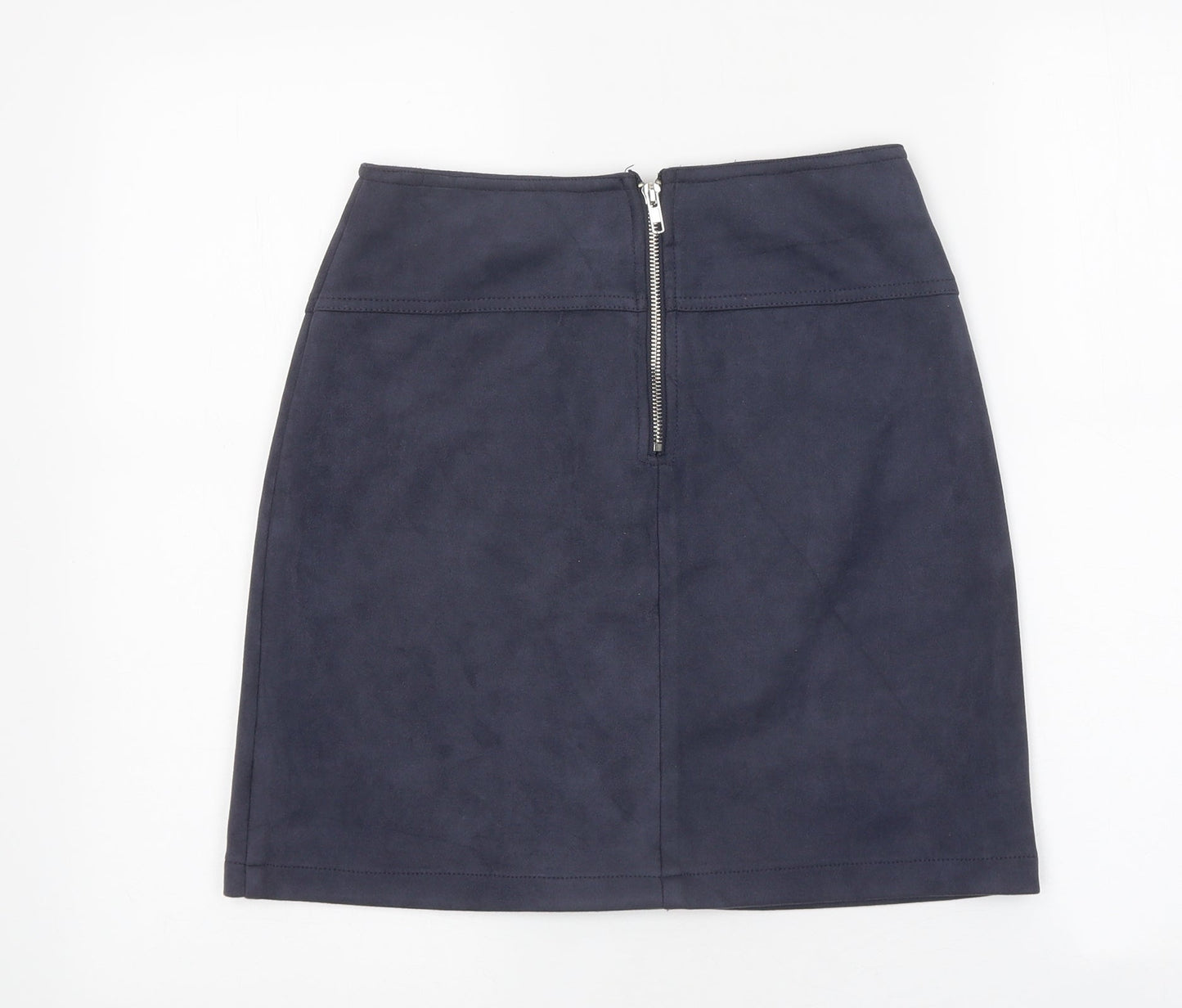 Ally Womens Blue Polyester A-Line Skirt Size 10 Zip - Lace Up Detail
