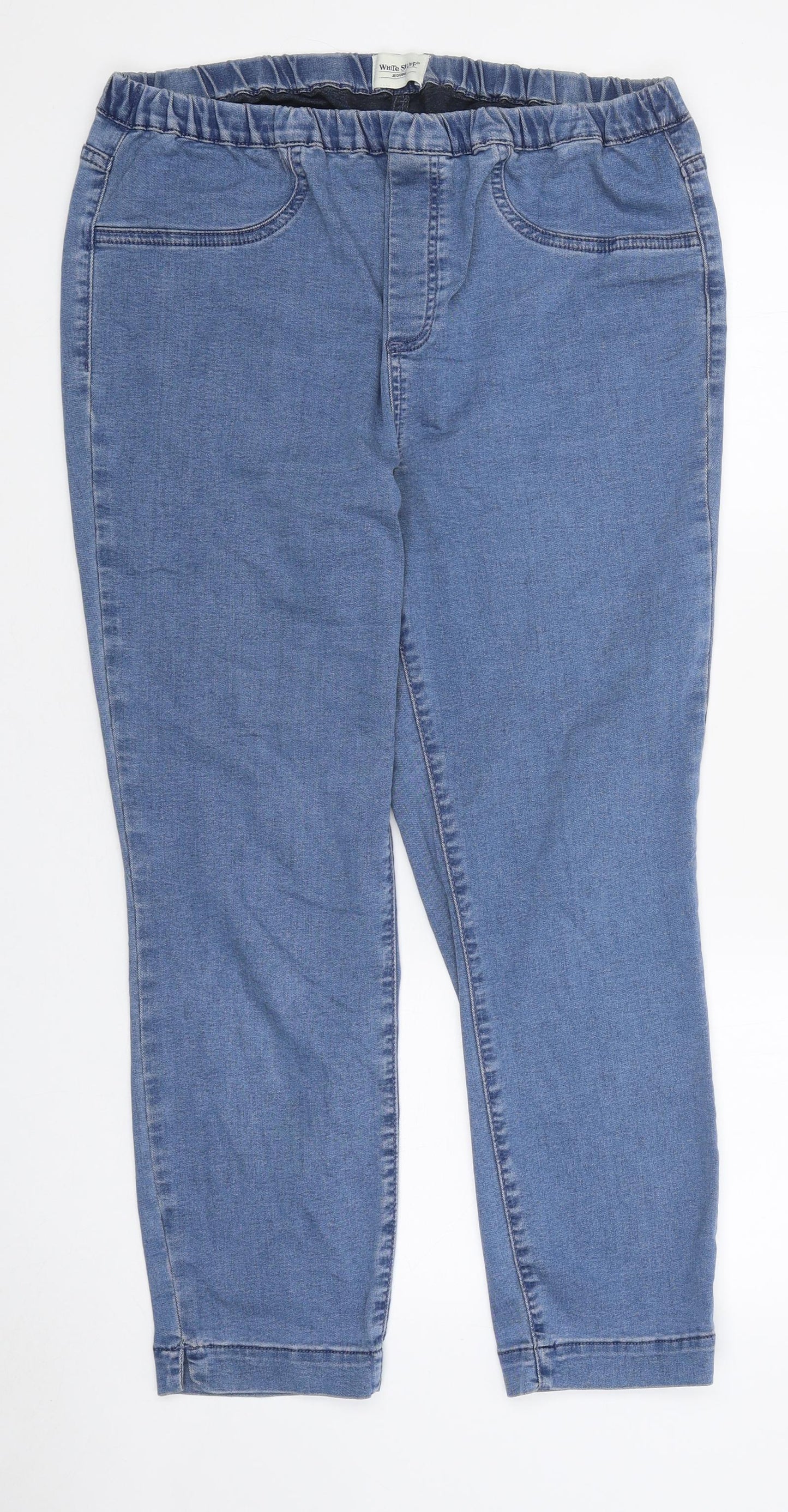 THE WHITE COMPANY Womens Blue Cotton Jegging Leggings Size 34 in L23 in