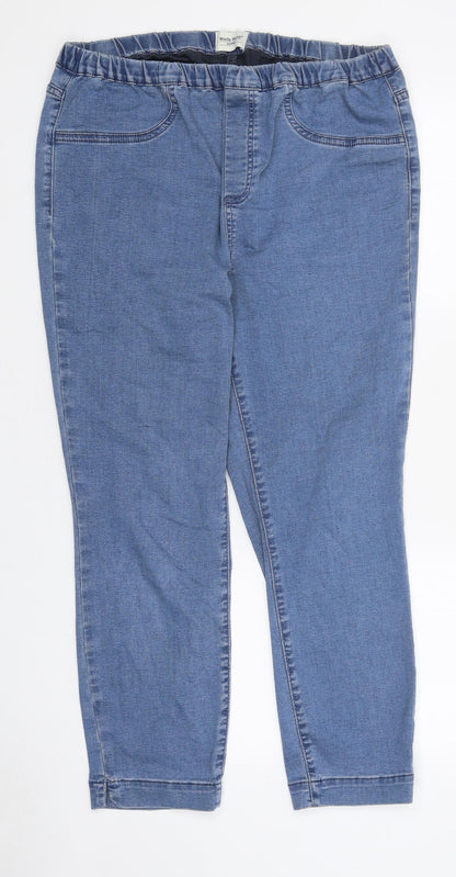 THE WHITE COMPANY Womens Blue Cotton Jegging Leggings Size 34 in L23 in