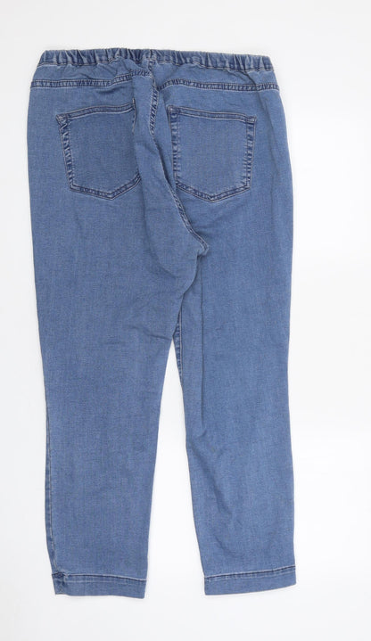 THE WHITE COMPANY Womens Blue Cotton Jegging Leggings Size 34 in L23 in