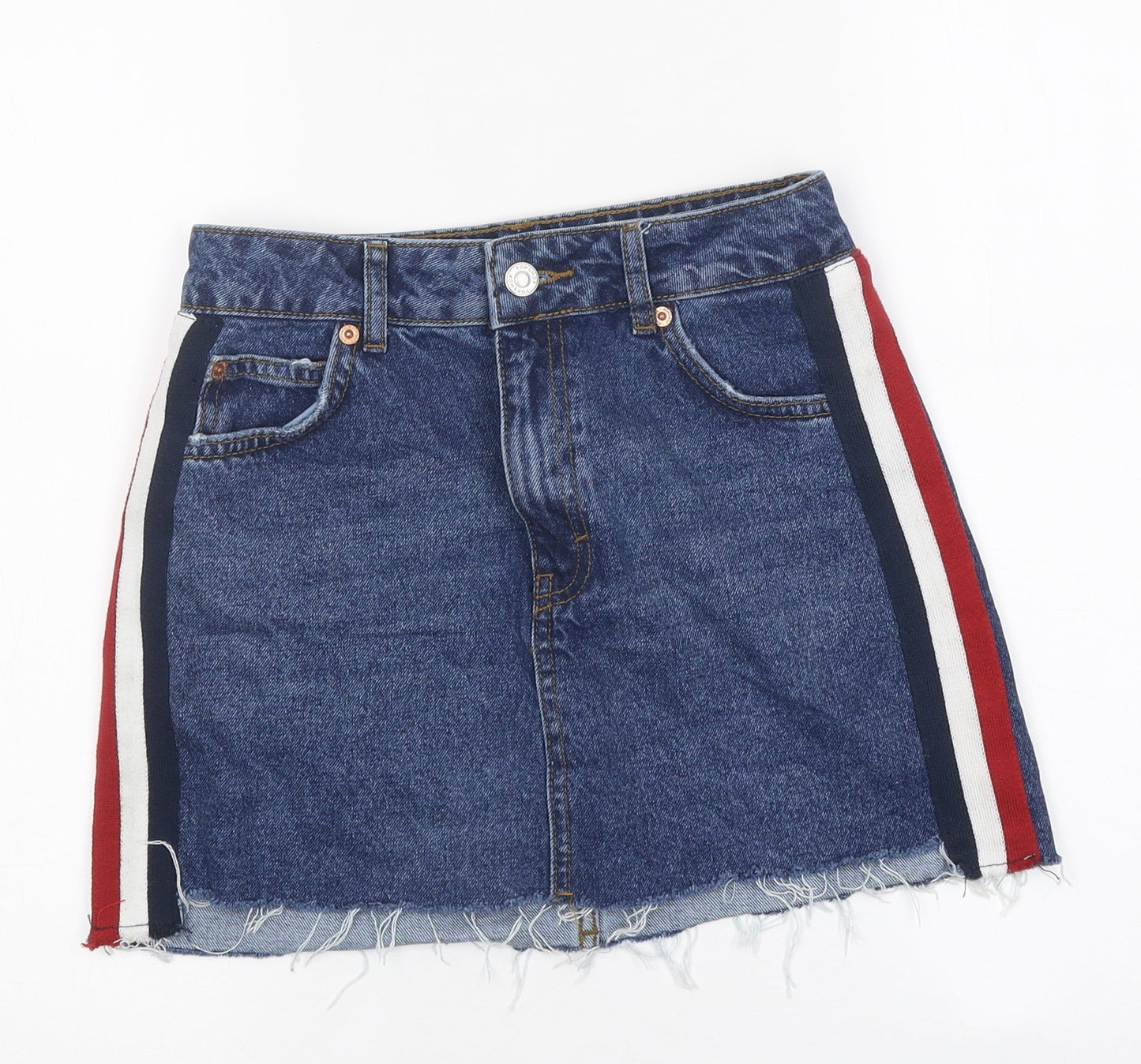 Womens UK Size 6 Topshop Mini Denim Skirt