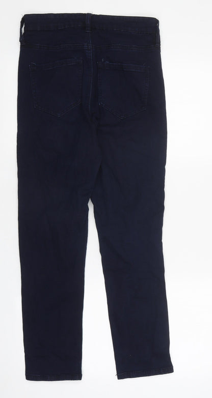 Oasis Womens Blue 100% Cotton Straight Jeans Size 8 L28 in Regular Zip