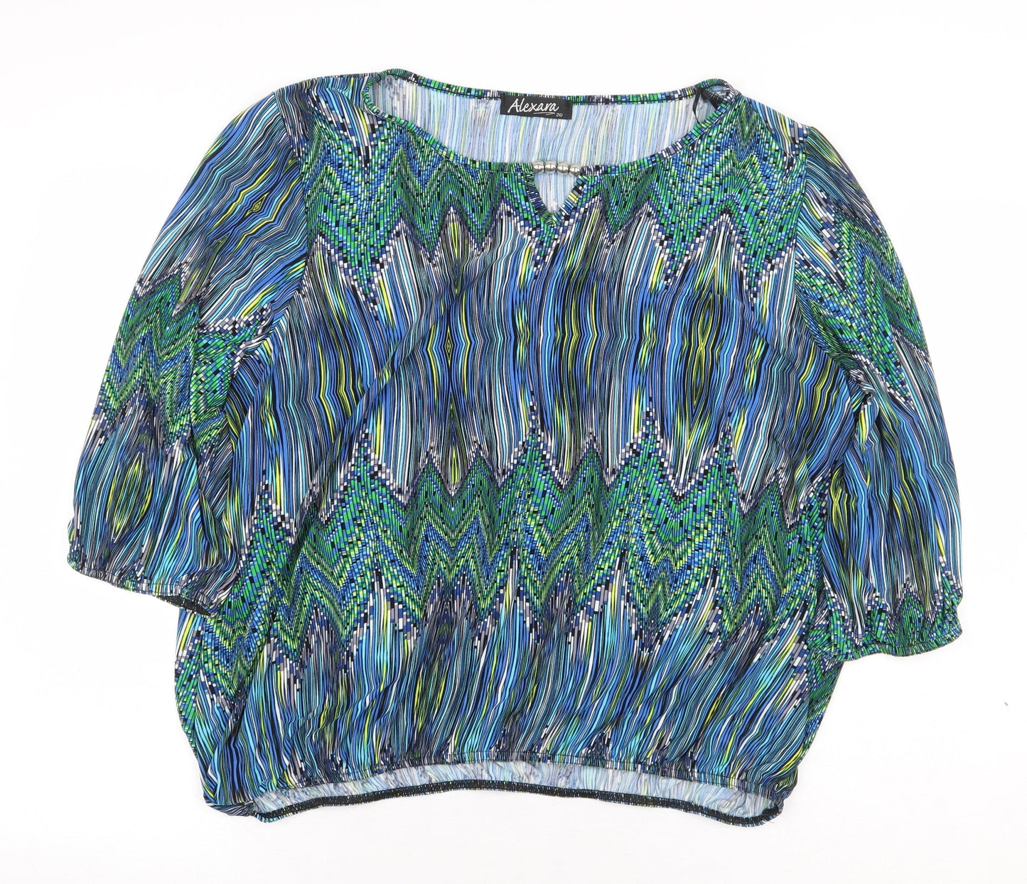 Womens UK Size 20 Alexara Green Basic Blouse