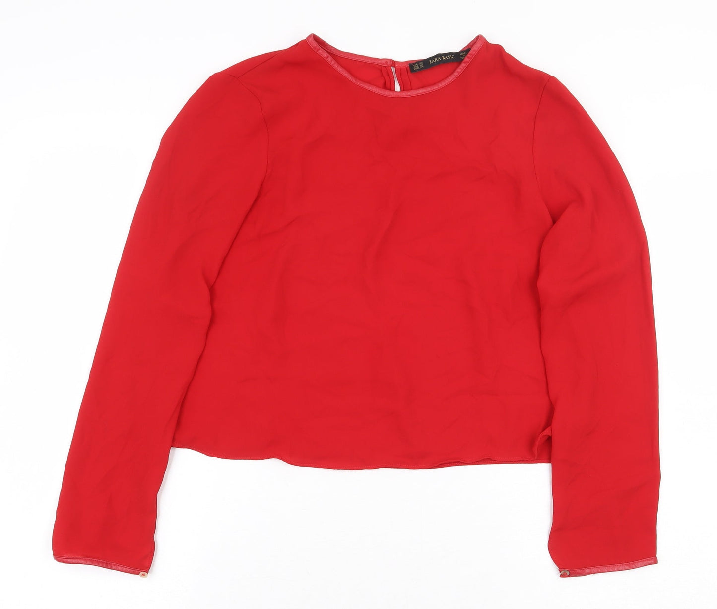 Womens UK Size XS Zara Red Basic Blouse