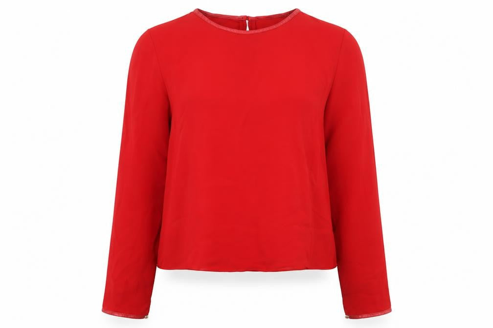 Womens UK Size XS Zara Red Basic Blouse