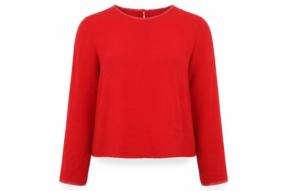 Womens UK Size XS Zara Red Basic Blouse