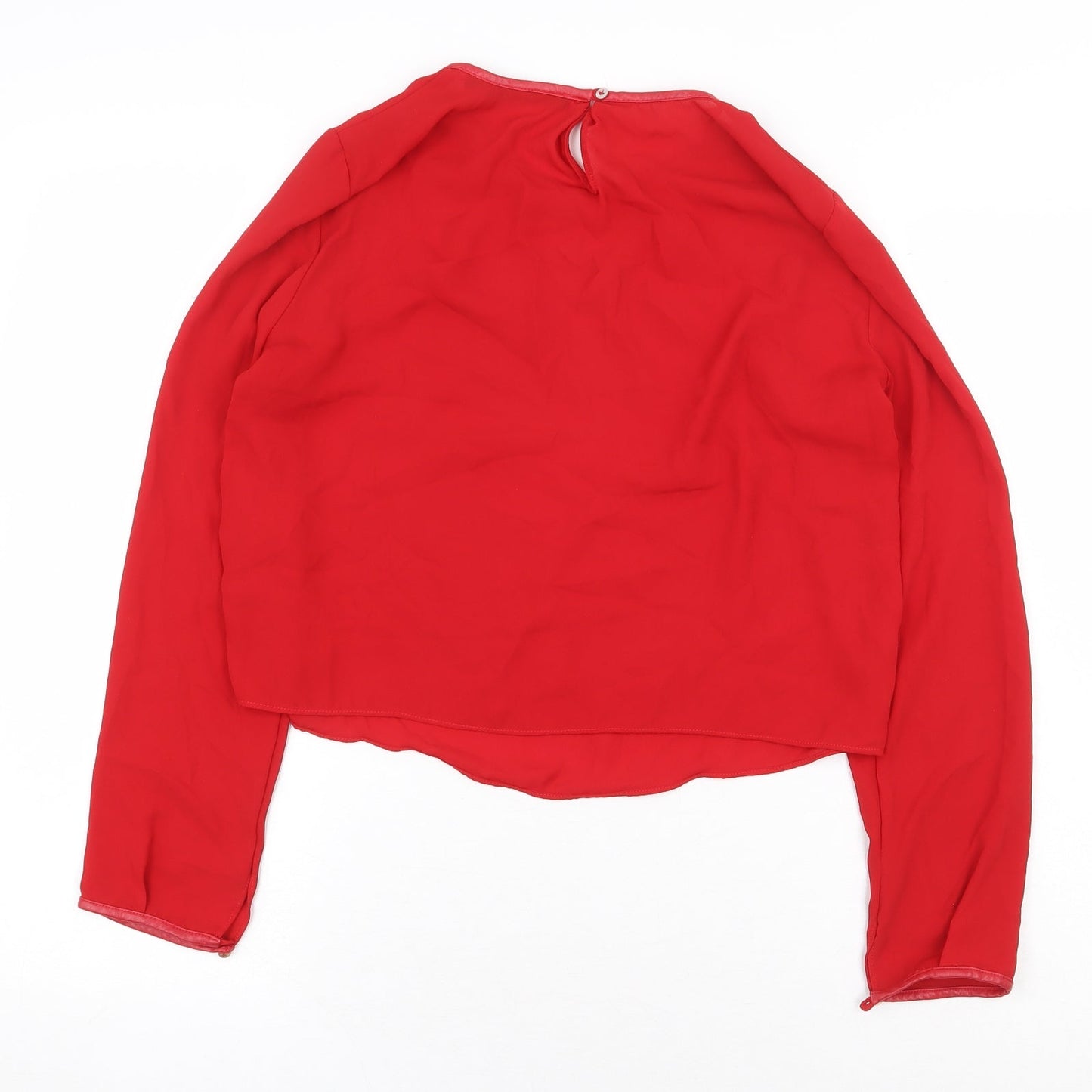 Womens UK Size XS Zara Red Basic Blouse