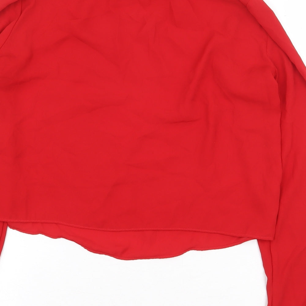Womens UK Size XS Zara Red Basic Blouse