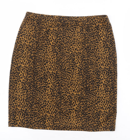 Papaya Womens Orange Animal Print Polyester Straight & Pencil Skirt Size 10 - Leopard Print