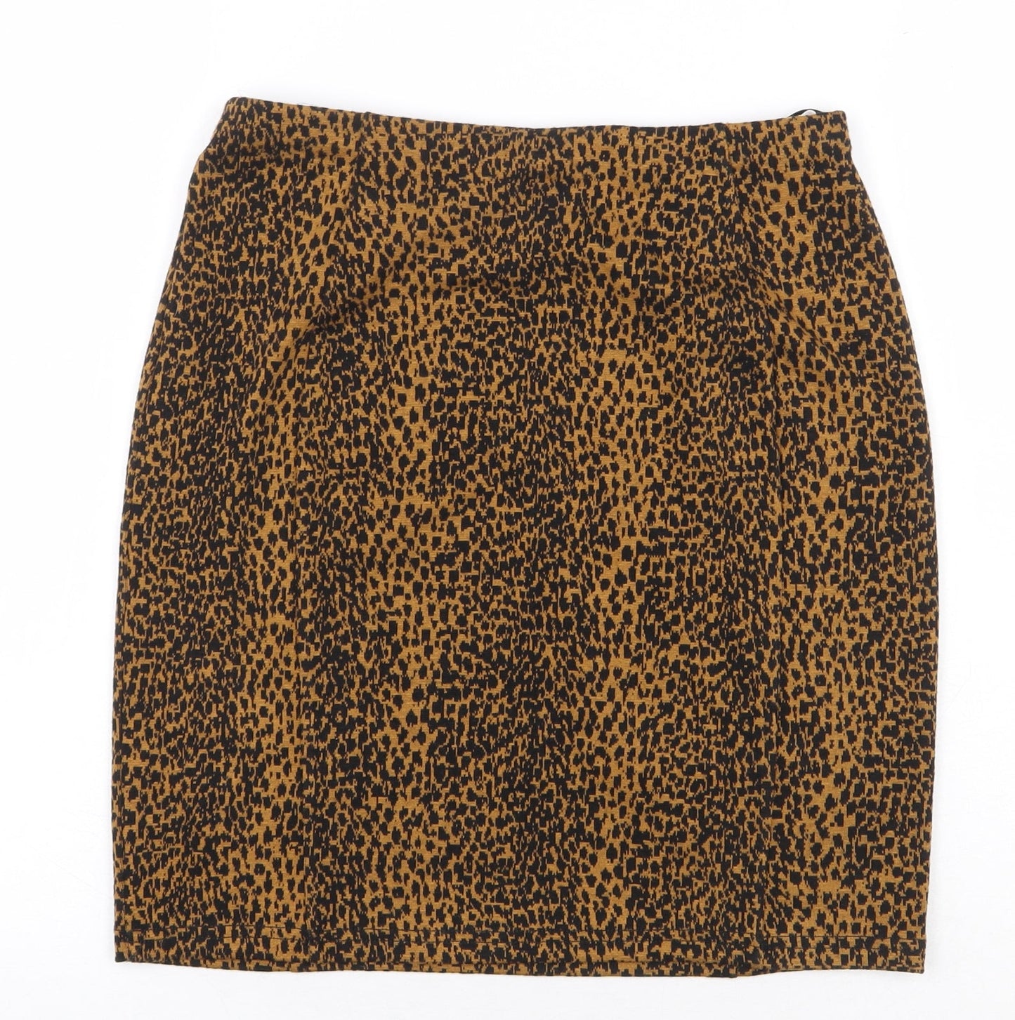 Papaya Womens Orange Animal Print Polyester Straight & Pencil Skirt Size 10 - Leopard Print