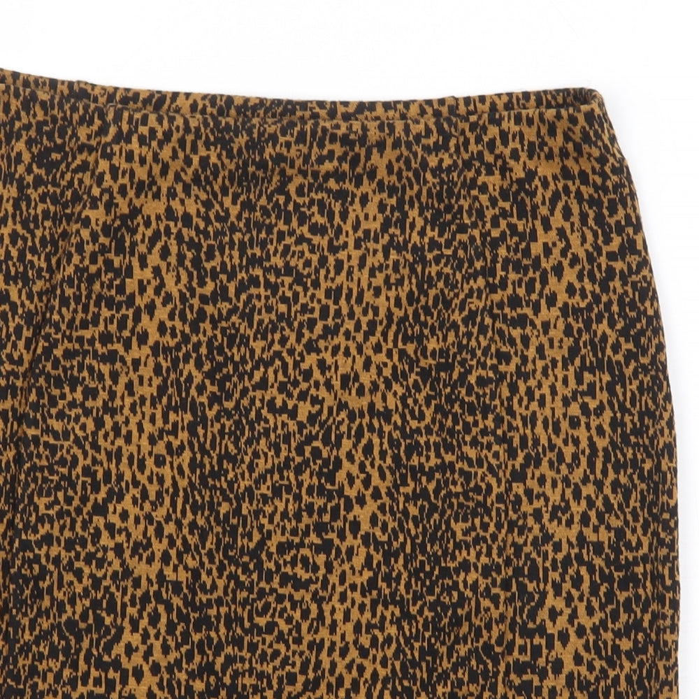 Papaya Womens Orange Animal Print Polyester Straight & Pencil Skirt Size 10 - Leopard Print