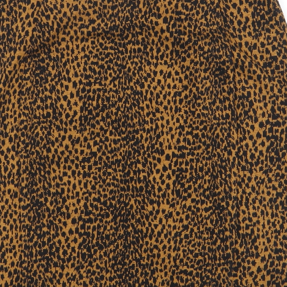 Papaya Womens Orange Animal Print Polyester Straight & Pencil Skirt Size 10 - Leopard Print