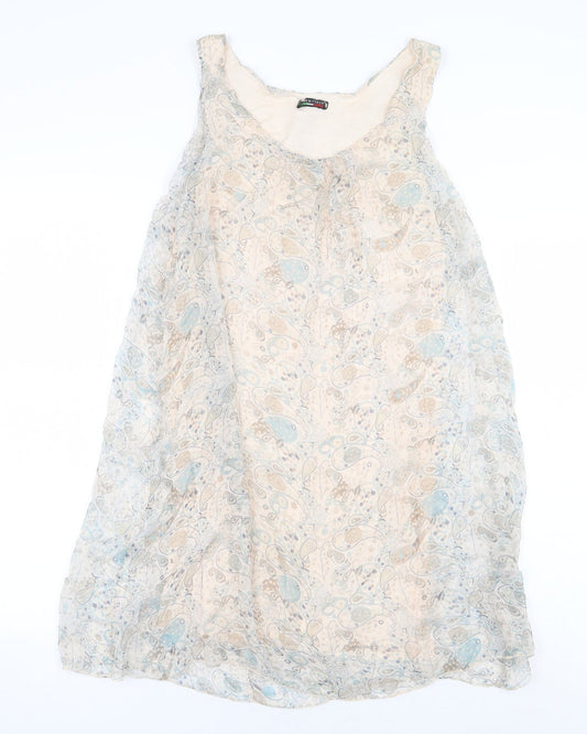 Made in Italy Womens Multicoloured Paisley Viscose Mini Size 6 Scoop Neck Pullover