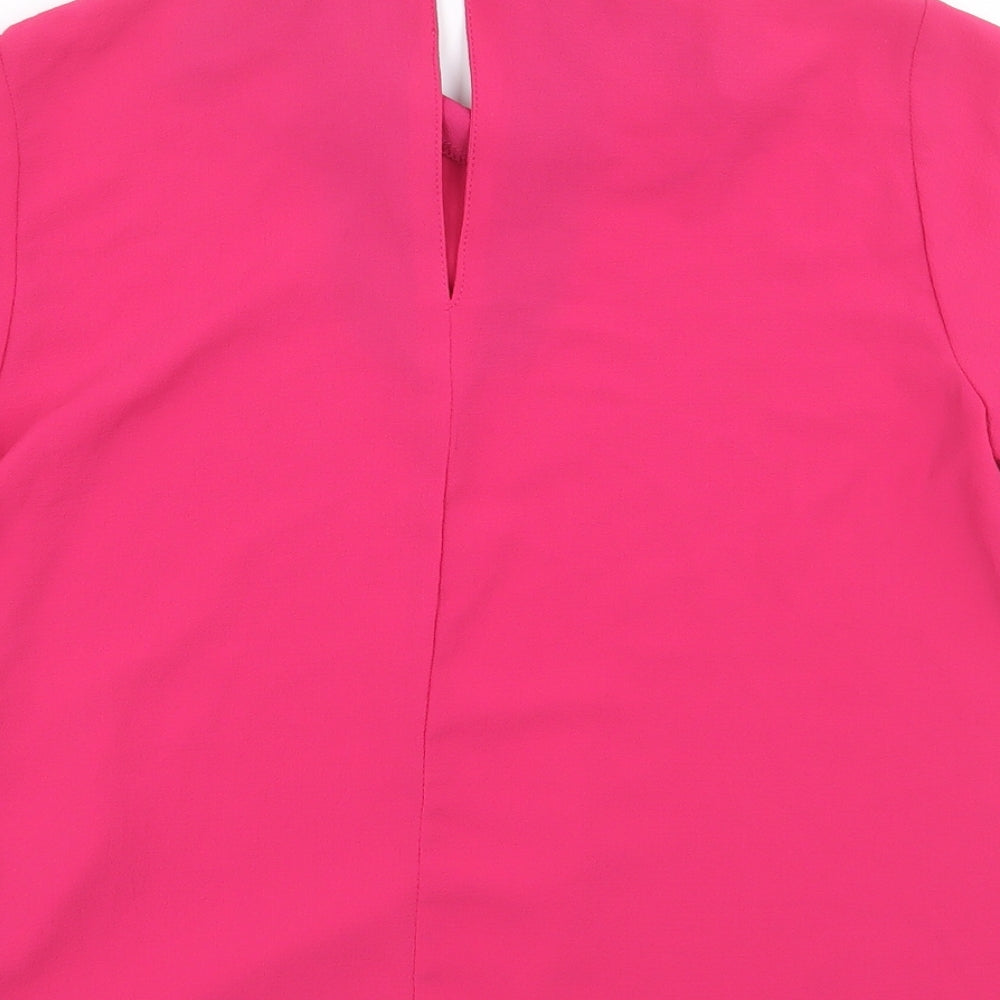 Atmosphere Womens Pink Polyester Basic Blouse Size 10 Mock Neck