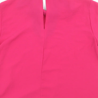 Atmosphere Womens Pink Polyester Basic Blouse Size 10 Mock Neck