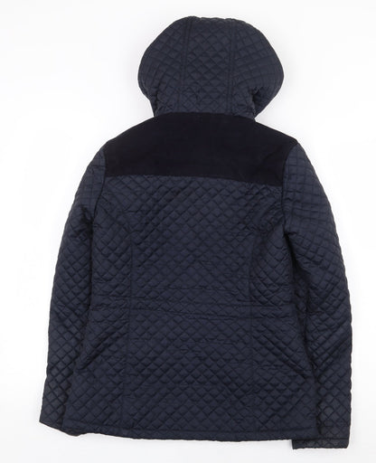 F&F Womens Blue Rain Coat Coat Size 8 Zip - Shoulder Pad Detail