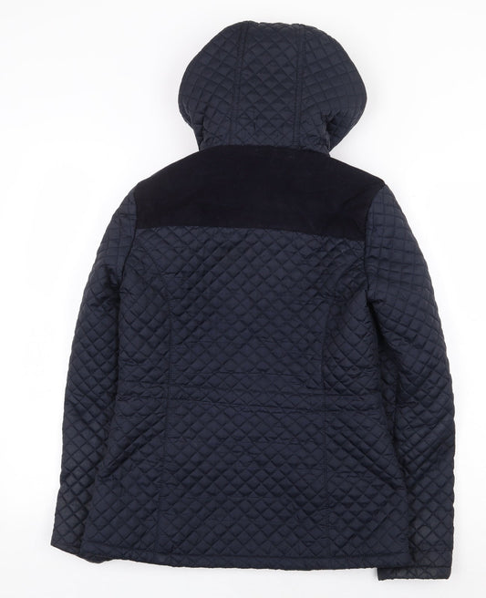 F&F Womens Blue Rain Coat Coat Size 8 Zip - Shoulder Pad Detail