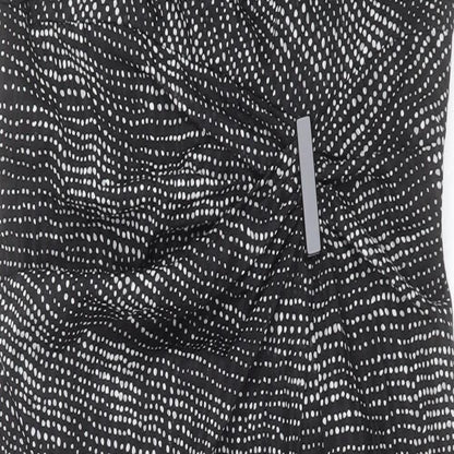 Gina Bacconi Womens Black Geometric Polyester Shift Size 12 Cowl Neck Zip