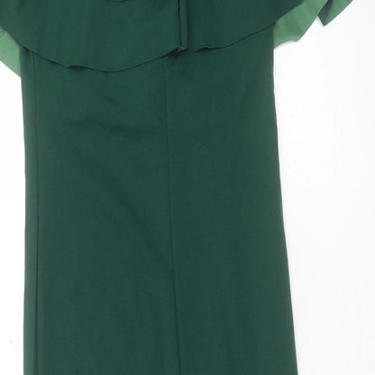 SheIn Womens Green Polyester A-Line Size L Boat Neck Pullover